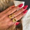 Złoty pierścionek Maria Antonina z naturalnym Cytrynem 3,95 ct  i cyrkoniami